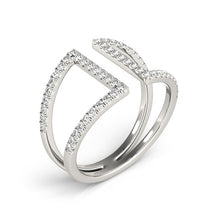 Load image into Gallery viewer, 14k White Gold Open Style Dual Band Ring with Diamonds (1/2 cttw)
