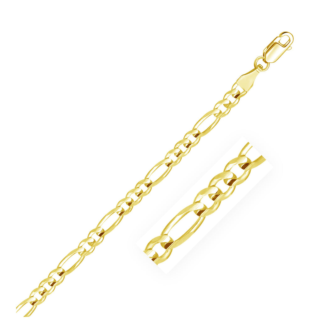 4.5 mm 10K Yellow Gold Solid Figaro Chain-0