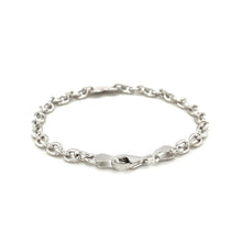 Load image into Gallery viewer, Sterling Silver Rhodium Plated Chain Bracelet with a Flat Heart Station
