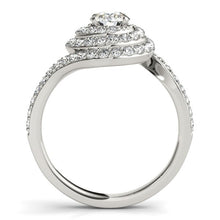 Load image into Gallery viewer, 14k White Gold Round Diamond Spiral Design Engagement Ring (1 1/8 cttw)
