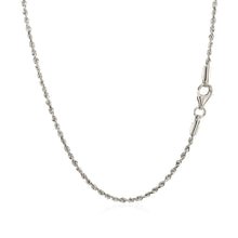 Load image into Gallery viewer, 10k White Gold Solid Diamond Cut Rope Chain 1.5mm
