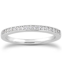 Load image into Gallery viewer, 14k White Gold Micro-pave Flat Sided Diamond Wedding Ring Band
