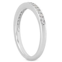 Load image into Gallery viewer, 14k White Gold Micro-pave Flat Sided Diamond Wedding Ring Band
