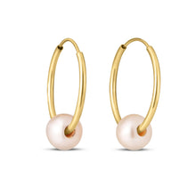 Load image into Gallery viewer, 14k Yellow Gold Round Endless Pearl Earring-1
