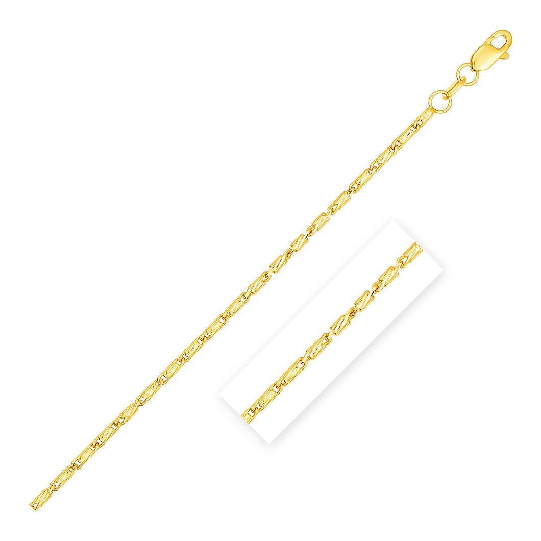 Diamond Cut Fancy Links Pendant Chain in 14k Yellow Gold (1.5mm)