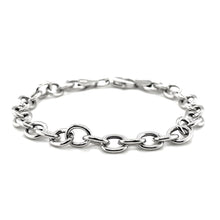 Load image into Gallery viewer, Sterling Silver Rhodium Plated Fancy Charm Bracelet
