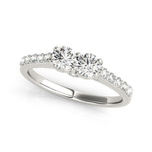 Load image into Gallery viewer, 14k White Gold Round Two Stone Diamond Ring (3/4 cttw)
