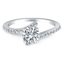 Load image into Gallery viewer, 14k White Gold Open Shank Bypass Diamond Engagement Ring
