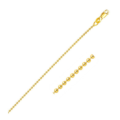 18k Yellow Gold Bead Chain 1.5mm-0