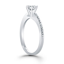 Load image into Gallery viewer, 14k White Gold Channel Set Cathedral Engagement Ring
