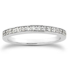 Load image into Gallery viewer, 14k White Gold Pave Diamond Wedding Ring Band Set 1/2 Around
