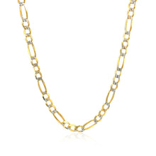 Load image into Gallery viewer, 4.0mm 14K Yellow Gold Solid Pave Figaro Chain
