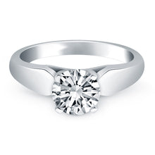 Load image into Gallery viewer, 14k White Gold Tapered Cathedral Solitaire Engagement Ring
