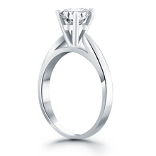 Load image into Gallery viewer, 14k White Gold Tapered Cathedral Solitaire Engagement Ring
