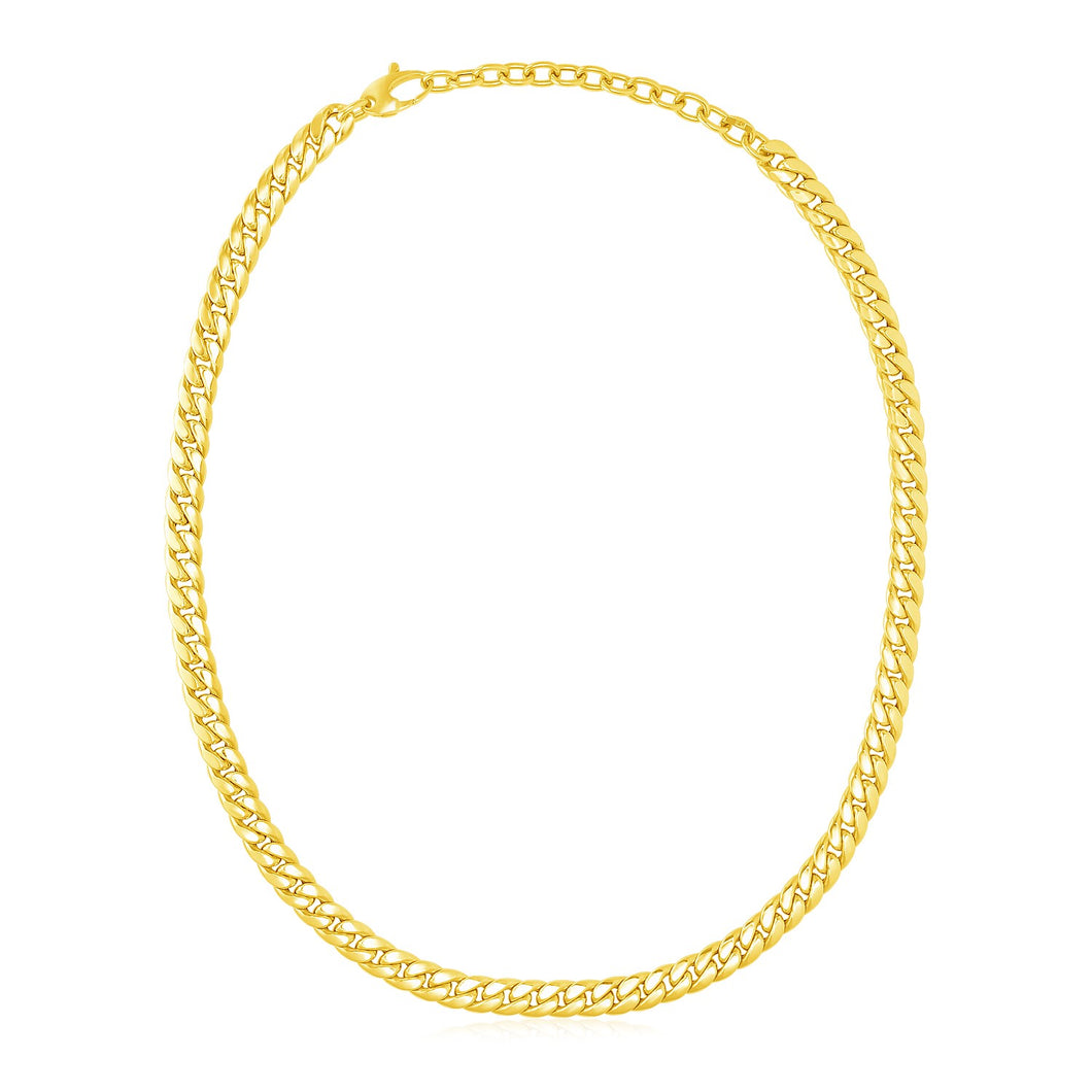 14k Yellow Gold Cuban Chain Choker Necklace