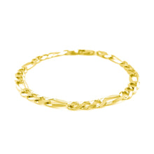 Load image into Gallery viewer, 6.0mm 14k Yellow Gold Solid Figaro Bracelet
