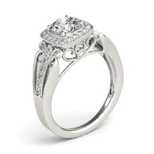 Load image into Gallery viewer, 14k White Gold Baroque Shank Style Cut Diamond Engagement Ring (1 1/4 cttw)
