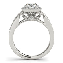 Load image into Gallery viewer, 14k White Gold Baroque Shank Style Cut Diamond Engagement Ring (1 1/4 cttw)
