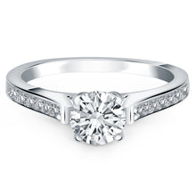 Load image into Gallery viewer, 14k White Gold Pave Diamond Cathedral Engagement Ring
