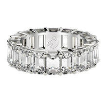 Load image into Gallery viewer, Emerald Cut Lab Grown Diamond Eternity Ring in 14k White Gold (8 cttw FG/VS2)-1
