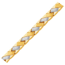 Load image into Gallery viewer, 14k Two-Tone Gold Fancy Weave Bracelet with Contrasting Finish
