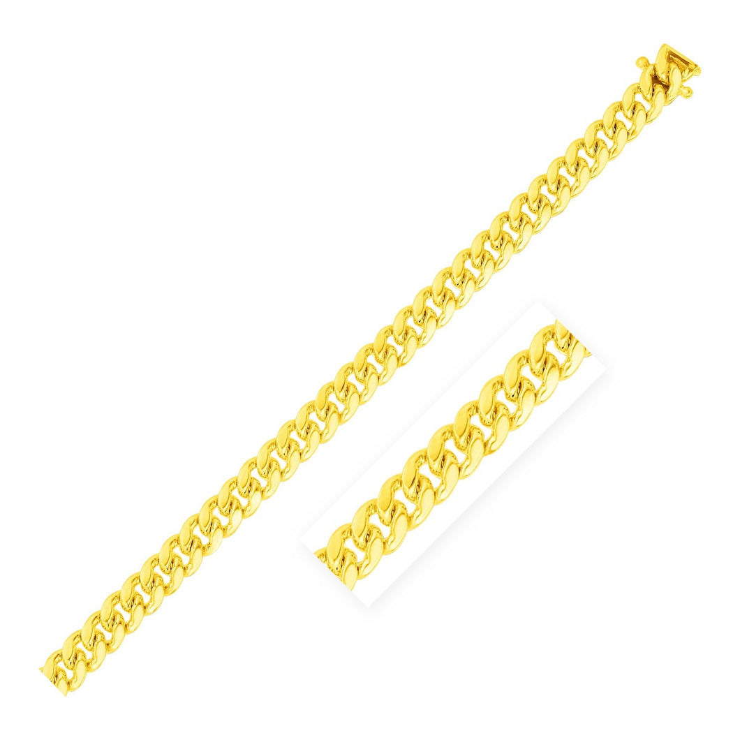 6.0mm 10k Yellow Gold Classic Miami Cuban Solid Bracelet-0