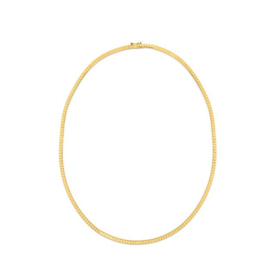 14k Yellow Gold Brick Omega Necklace-0