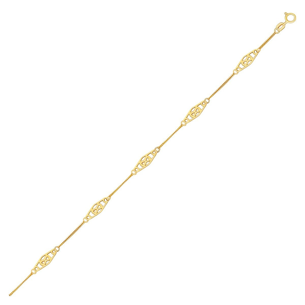 14k Yellow Gold Infinity Ankle Bracelet-0