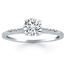 Load image into Gallery viewer, 14k White Gold Engagement Ring with Diamond Band Design
