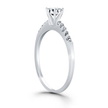 Load image into Gallery viewer, 14k White Gold Engagement Ring with Diamond Band Design
