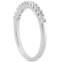 Load image into Gallery viewer, 14k White Gold Fancy U Setting Shared Prong Diamond Wedding Ring Band
