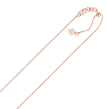 Load image into Gallery viewer, 14k Rose Gold Adjustable Box Chain 0.7mm
