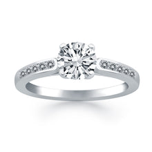 Load image into Gallery viewer, 14k White Gold Diamond Channel Cathedral Engagement Ring
