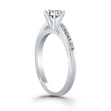 Load image into Gallery viewer, 14k White Gold Diamond Channel Cathedral Engagement Ring
