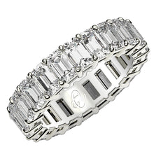 Load image into Gallery viewer, Emerald Cut Lab Grown Diamond Eternity Ring in 14k White Gold (5 cttw FG/VS2)-0
