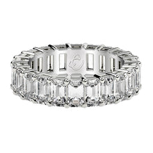 Load image into Gallery viewer, Emerald Cut Lab Grown Diamond Eternity Ring in 14k White Gold (5 cttw FG/VS2)-1
