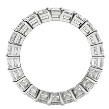 Load image into Gallery viewer, Emerald Cut Lab Grown Diamond Eternity Ring in 14k White Gold (5 cttw FG/VS2)-2
