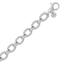 Load image into Gallery viewer, Sterling Silver Oval Cable Design Chain Link Bracelet
