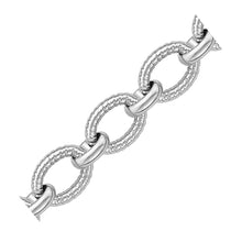 Load image into Gallery viewer, Sterling Silver Oval Cable Design Chain Link Bracelet
