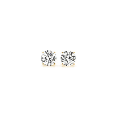 1 cttw Certified IGI Lab Grown Round Diamond Stud Earrings 14k Yellow Gold (G/VS2)-0