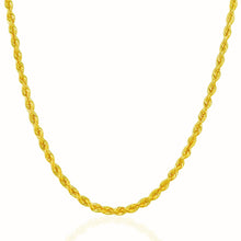 Load image into Gallery viewer, 3.0mm 14k Yellow Gold Solid Rope Chain
