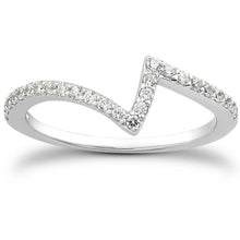 Load image into Gallery viewer, 14k White Gold Fancy Zig Zag Pave Diamond Wedding Ring Band
