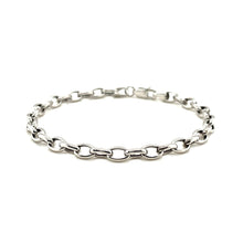 Load image into Gallery viewer, 4.6mm 14k White Gold Oval Rolo Bracelet
