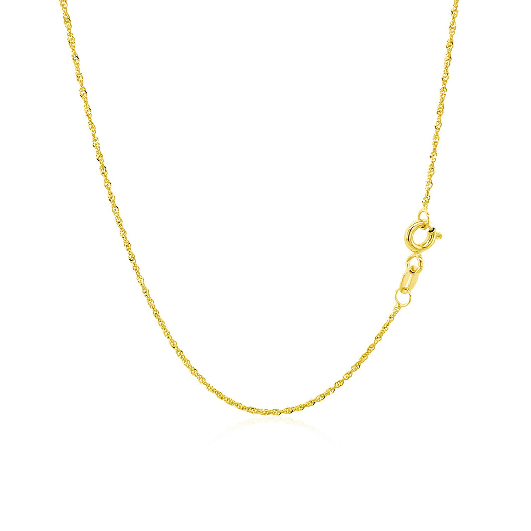 10k Yellow Gold Singapore Chain 1.0mm