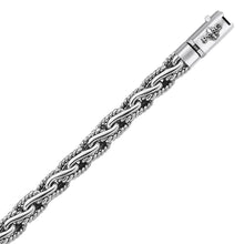 Load image into Gallery viewer, Oxidized Sterling Silver Men&#39;s Chain Bracelet in a Cable Motif
