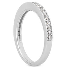 Load image into Gallery viewer, 14k White Gold Pave Diamond Milgrain Wedding Ring Band Set 1/2 Around
