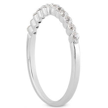 Load image into Gallery viewer, 14k White Gold Floating Diamond Single Shared Prong Wedding Ring Band
