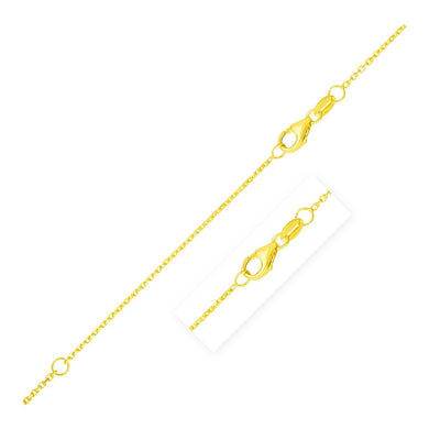 Double Extendable Diamond Cut Cable Chain in 10k Yellow Gold (0.87mm)-0