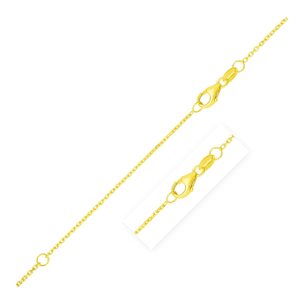 Double Extendable Diamond Cut Cable Chain in 10k Yellow Gold (0.87mm)-0