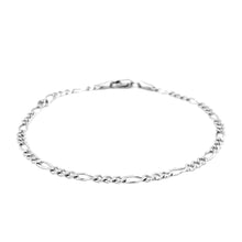 Load image into Gallery viewer, 2.6mm 14k White Gold Figaro Anklet
